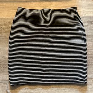 LOFT Black and White Striped Women's Skirt